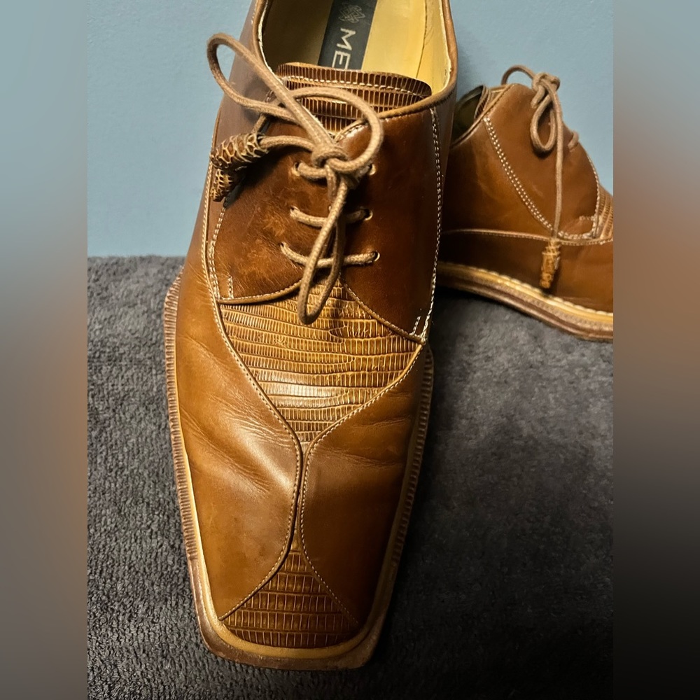 Mezlan Mens Lizard Oxford Shoes in Brown! - Picture 2 of 11